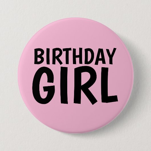 BADGE ROND 7,6 CM ANNIVERSAIRE FILLE BOUTONS ROSE (Devant)