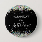 Badge Rond 7,6 Cm Anniversaire holographique parties scintillant per (Devant)