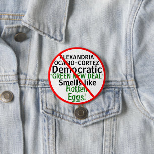 Badge Rond 7,6 Cm Anti-Alexandria Ocasio-Cortez Green New Deal