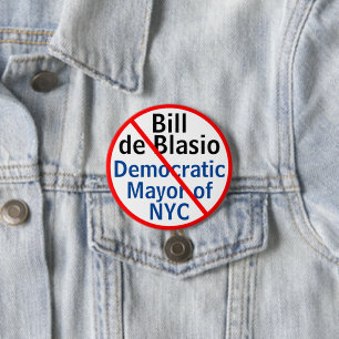 Badge Rond 7,6 Cm Anti Bill de Blasio Maire Démocratique NYC