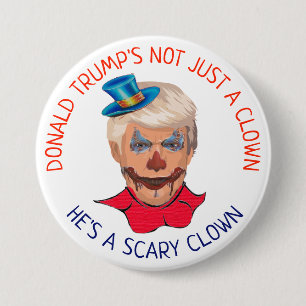 Badge Rond 7,6 Cm Anti bouton de Donald Trump de clown effrayant