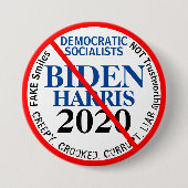 Badge Rond 7,6 Cm Anti-Democratic Biden Harris Modifier l'année (Devant)