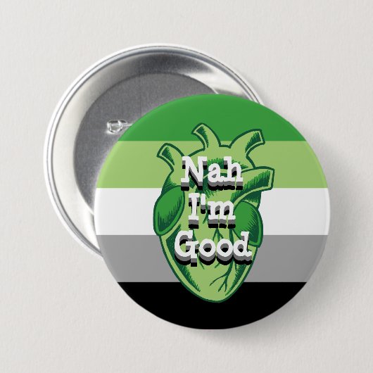 Badge Rond 7,6 Cm Anti-Valentines aromatiques personnalisées Coeur (Devant & derrière)