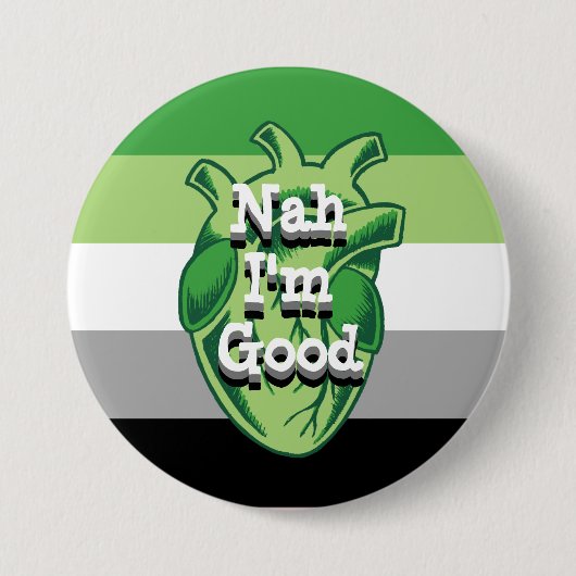 Badge Rond 7,6 Cm Anti-Valentines aromatiques personnalisées Coeur (Devant)