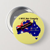 Badge Rond 7,6 Cm Anti Vax My Body Mon choix Drapeau Australien (Devant & derrière)