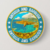 Badge Rond 7,6 Cm Antigua-et-Barbuda (Devant)