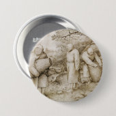 Badge Rond 7,6 Cm Apiculteurs par Pieter Bruegel l'Ancien (Devant & derrière)