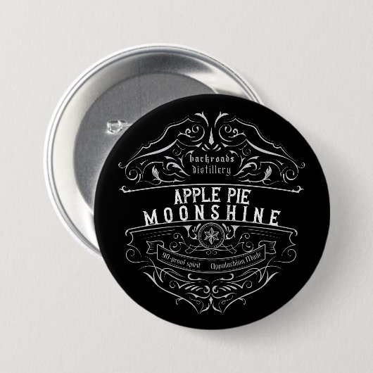 Badge Rond 7,6 Cm Appalachia Moonshine Étiquette (Devant & derrière)
