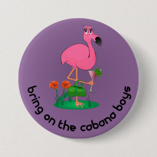 Badge Rond 7,6 Cm Apportez sur le bouton de flamant de garçons de
