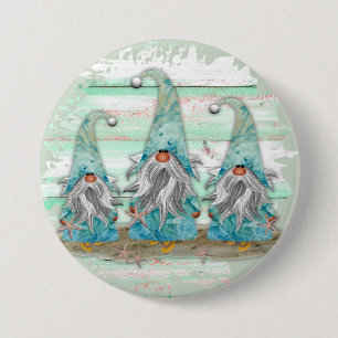 Badge Rond 7,6 Cm Aquarelle bleu tropical