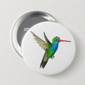 Badge Rond 7,6 Cm Aquarelle de colibri à bec large (Devant & derrière)