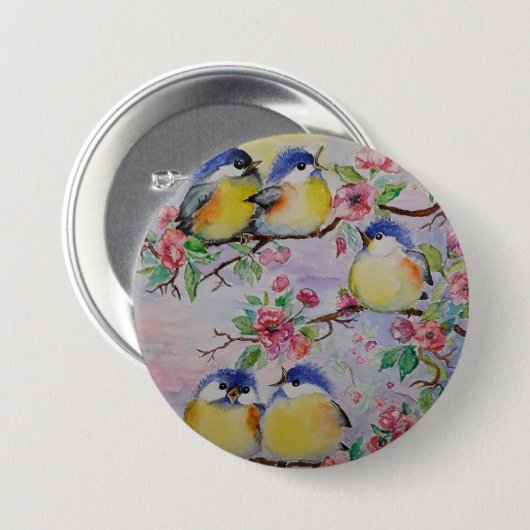 Badge Rond 7,6 Cm Aquarelle - Éperons mignons (Devant & derrière)