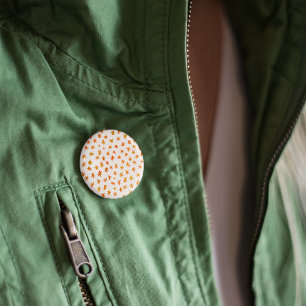 Badge Rond 7,6 Cm Aquarelle étoiles - orange