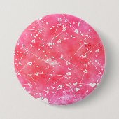 Badge Rond 7,6 Cm Aquarelle romantique Coeurs et flèches roses Motif (Devant)