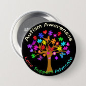 Badge Rond 7,6 Cm Arborescence des Sensibilisations sur l'autisme (Devant & derrière)