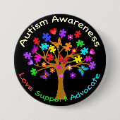 Badge Rond 7,6 Cm Arborescence des Sensibilisations sur l'autisme (Devant)