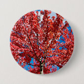 Badge Rond 7,6 Cm Arbre à feuilles rouges à l'automne (Devant)