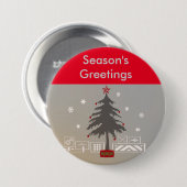 Badge Rond 7,6 Cm Arbre de Noël (Devant & derrière)