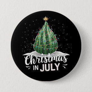 Badge Rond 7,6 Cm Arbre de Noël à la pastèque Noël en juillet Eté