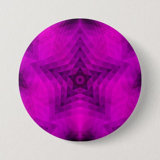 Badge Rond 7,6 Cm Arbre de Noël Silhouette & Étoile violette Dégradé (Devant)