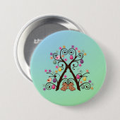 Badge Rond 7,6 Cm Arbre de Pâques (Devant & derrière)