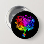 Badge Rond 7,6 Cm Arbre de spectre autistique (Devant & derrière)