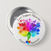 Badge Rond 7,6 Cm Arbre de spectre autistique (Devant & derrière)