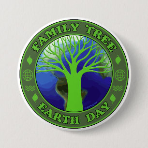 Badge Rond 7,6 Cm Arbre généalogique de jour de la terre