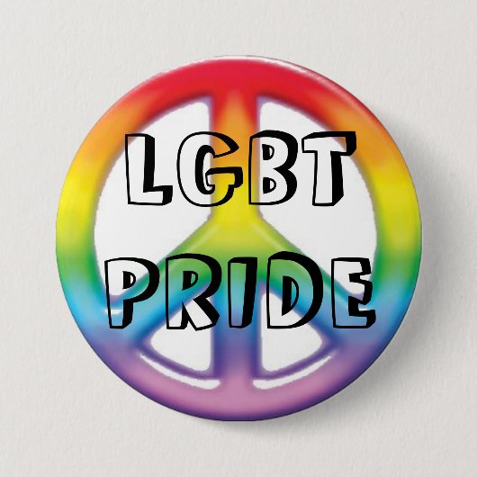 Badge Rond 7,6 Cm arc-en-ciel de paix, FIERTÉ de LGBT (Devant)