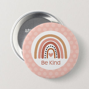 Badge Rond 7,6 Cm Arc-en-ciel muet être nature Boho arc-en-ciel