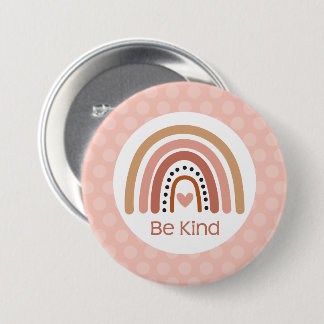 Badge Rond 7,6 Cm Arc-en-ciel muet être nature Boho arc-en-ciel