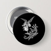 Badge Rond 7,6 Cm Arch Angel Fighting hydra Dragon illustration d'ar (Devant & derrière)