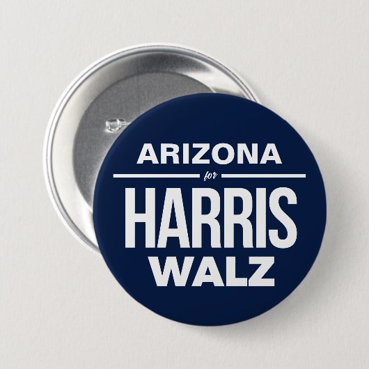 Badge Rond 7,6 Cm Arizona pour Harris Walz (Devant & derrière)
