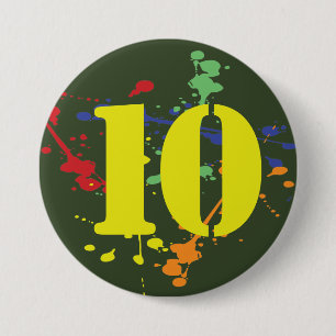 Badge Rond 7,6 Cm Armée Green Paintball Thème Âge Anniversaire