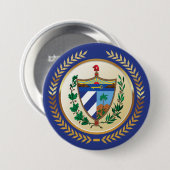 Badge Rond 7,6 Cm Armoiries de Cuba (Devant & derrière)