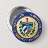 Badge Rond 7,6 Cm Armoiries de Cuba (Devant & derrière)