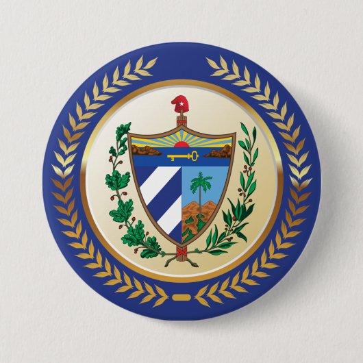 Badge Rond 7,6 Cm Armoiries de Cuba (Devant)