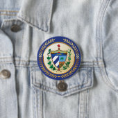 Badge Rond 7,6 Cm Armoiries de Cuba (En situation)