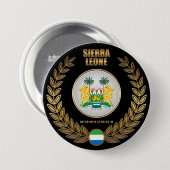 Badge Rond 7,6 Cm Armoiries de la Sierra Leone (Devant & derrière)