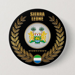 Badge Rond 7,6 Cm Armoiries de la Sierra Leone