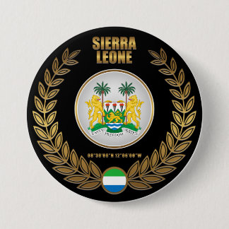 Badge Rond 7,6 Cm Armoiries de la Sierra Leone