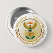 Badge Rond 7,6 Cm Armoiries de l'Afrique du Sud (Devant & derrière)