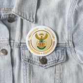 Badge Rond 7,6 Cm Armoiries de l'Afrique du Sud (En situation)