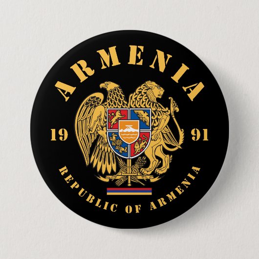 Badge Rond 7,6 Cm Armoiries de l'Arménie (Devant)