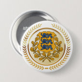 Badge Rond 7,6 Cm Armoiries de l'Estonie (Devant & derrière)