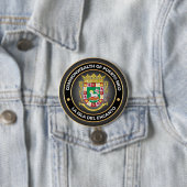 Badge Rond 7,6 Cm Armoiries de Porto Rico (En situation)