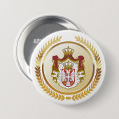 Badge Rond 7,6 Cm Armoiries de Serbie (Devant & derrière)