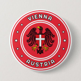 Badge Rond 7,6 Cm Armoiries de Vienne, Autriche