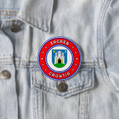 Badge Rond 7,6 Cm Armoiries de Zagreb Croatie (En situation)