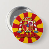 Badge Rond 7,6 Cm Armoiries d'Espana (Devant & derrière)